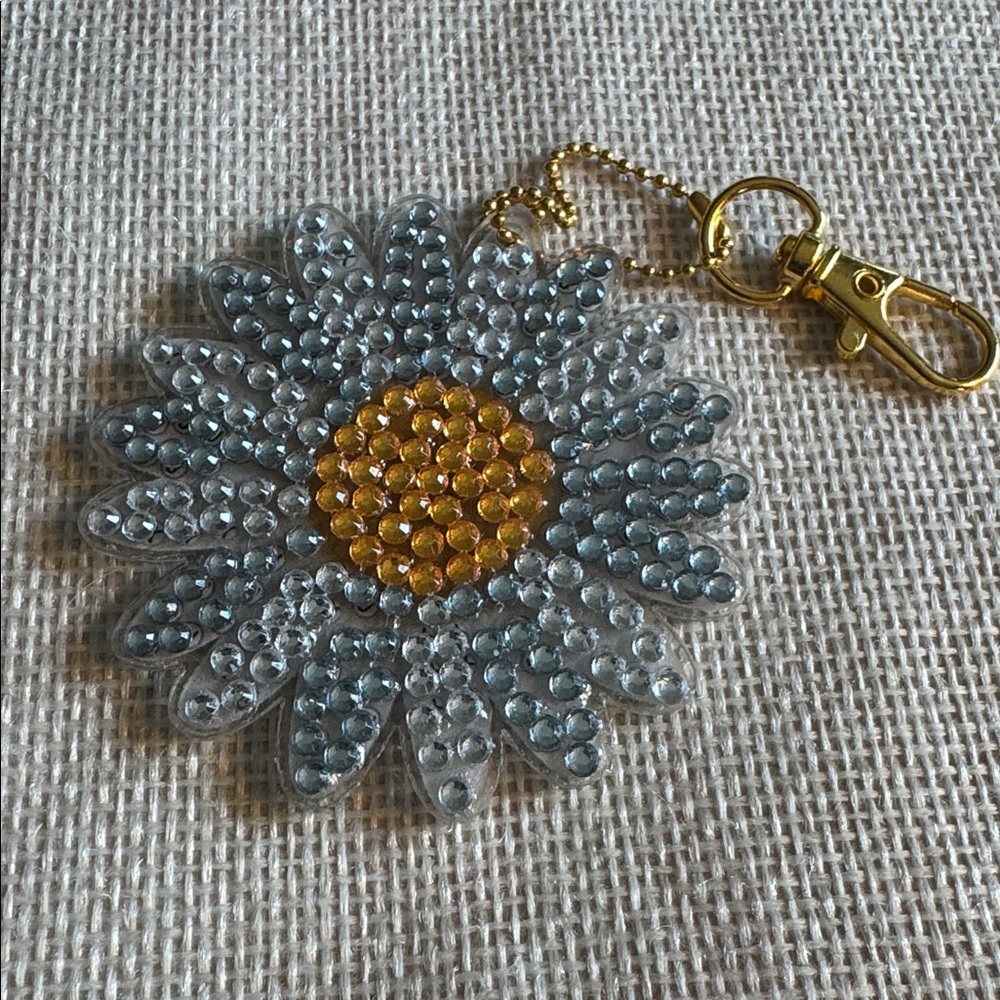 Double-sided Floral Crystal Key Holder/ Ornament/ Purse Bling